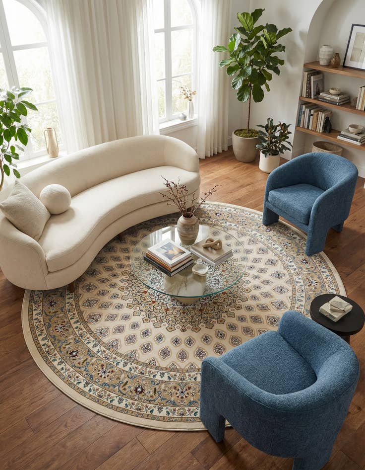 Detail image of 10' x 10' Nain Design Round Rug