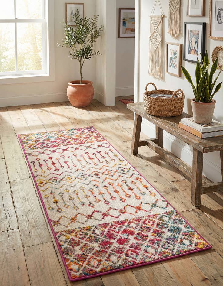 Detail image of 2' x 5' Moroccan Trellis Runner Rug