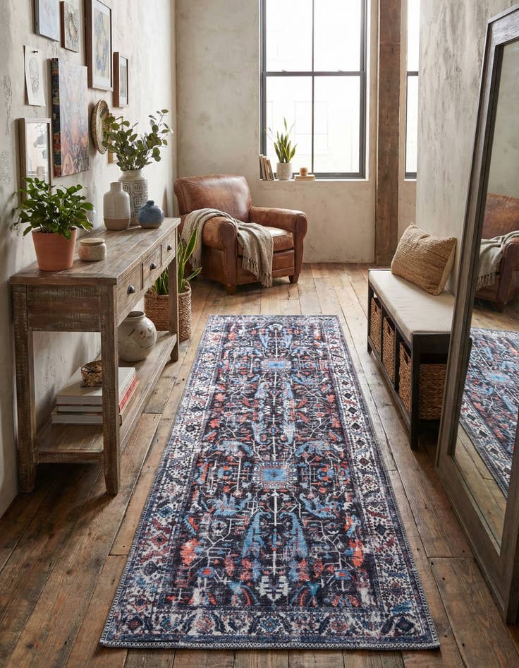 Detail image of 2' x 6'  Washable Mangata Runner Rug