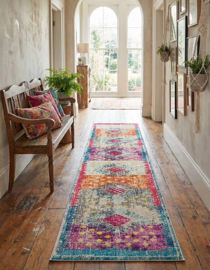 Detail image of 2' 7 x 10' Washable Carnevale Runner Rug