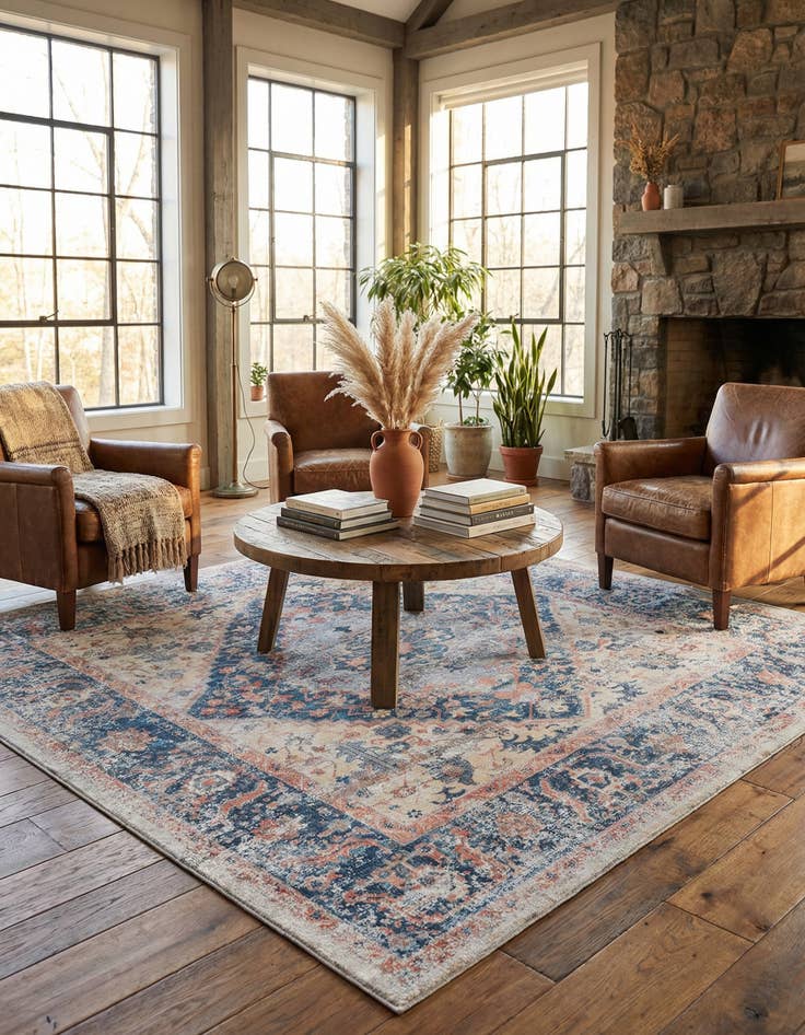 Detail image of 7' 10 x 7' 10 Washable Yara Square Rug