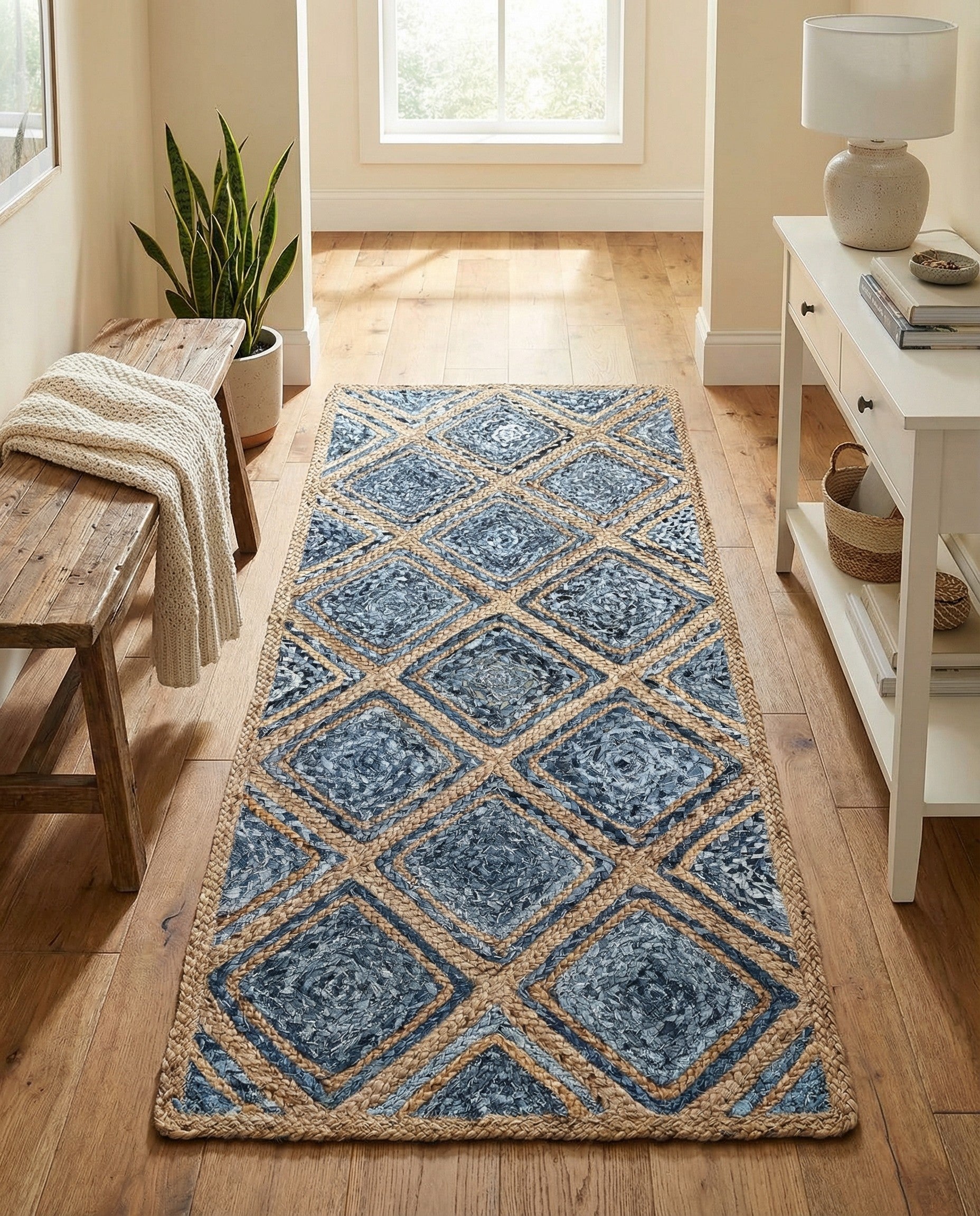 2' 7 x 6' 1 Handmade Braided Jute Runner Rug