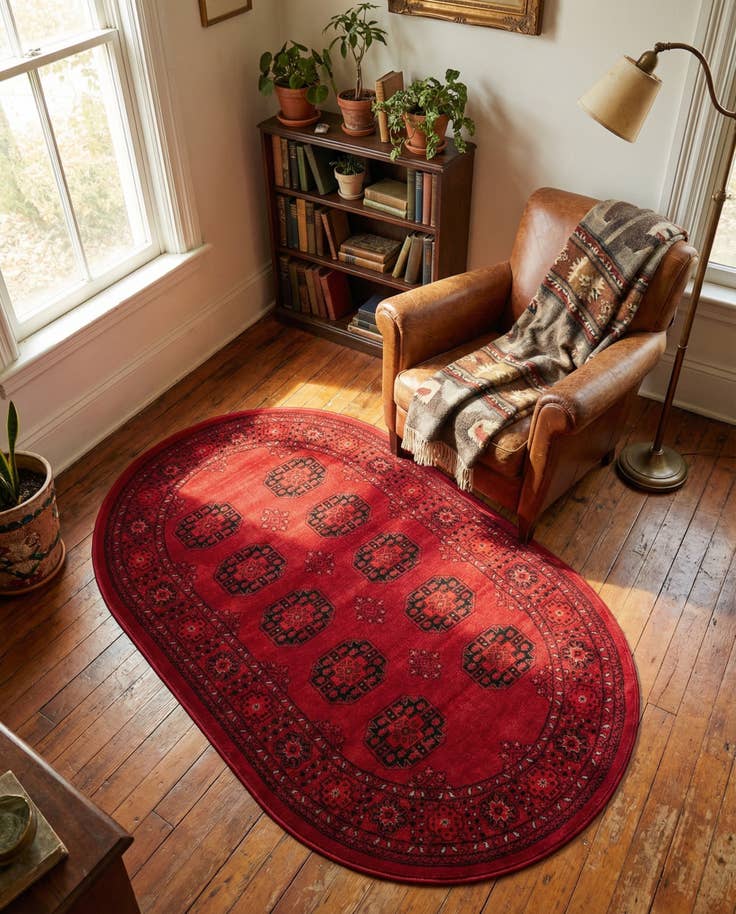 Detail image of 3' 1 x 5' 3 Bokhara Oval Rug