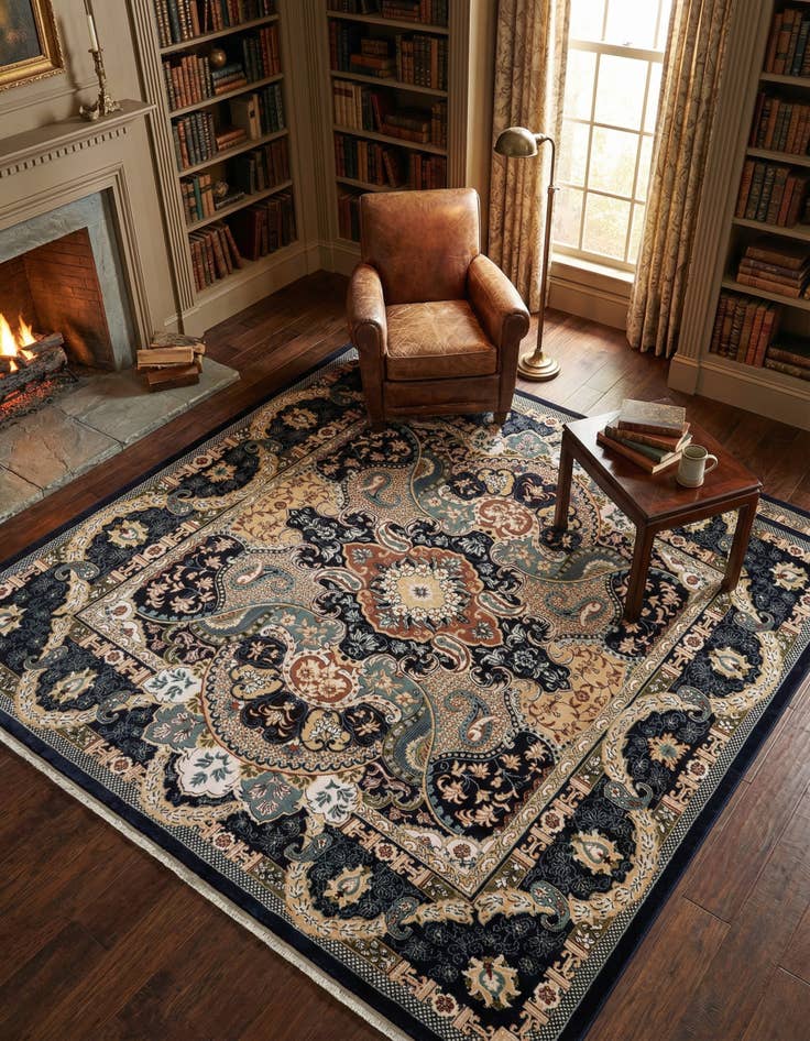 Detail image of 7' 10 x 7' 10 Nain Design Square Rug