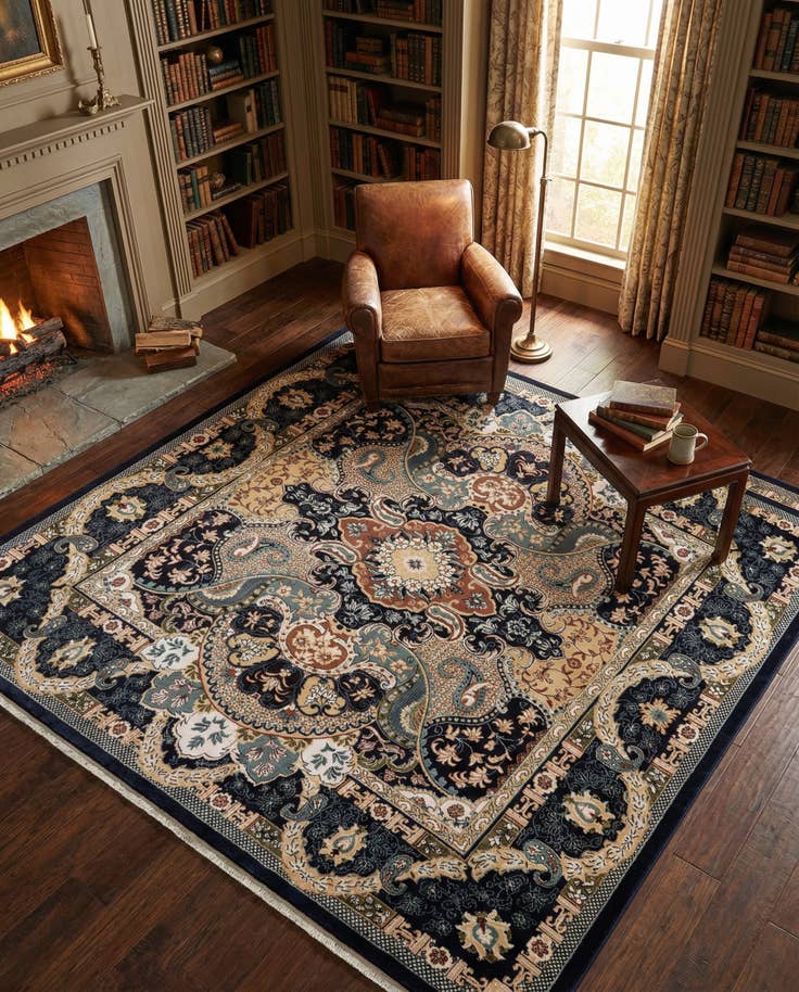 Detail image of 7' 10 x 7' 10 Nain Design Square Rug