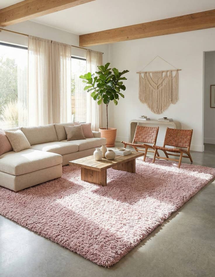 Detail image of  9' 10 x 13' Soft Solid Shag Rug