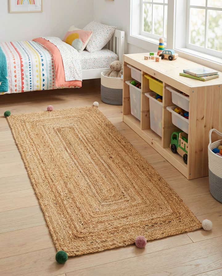 2' x 4' 1 Hand Braided Kids Braided Jute Runner Rug