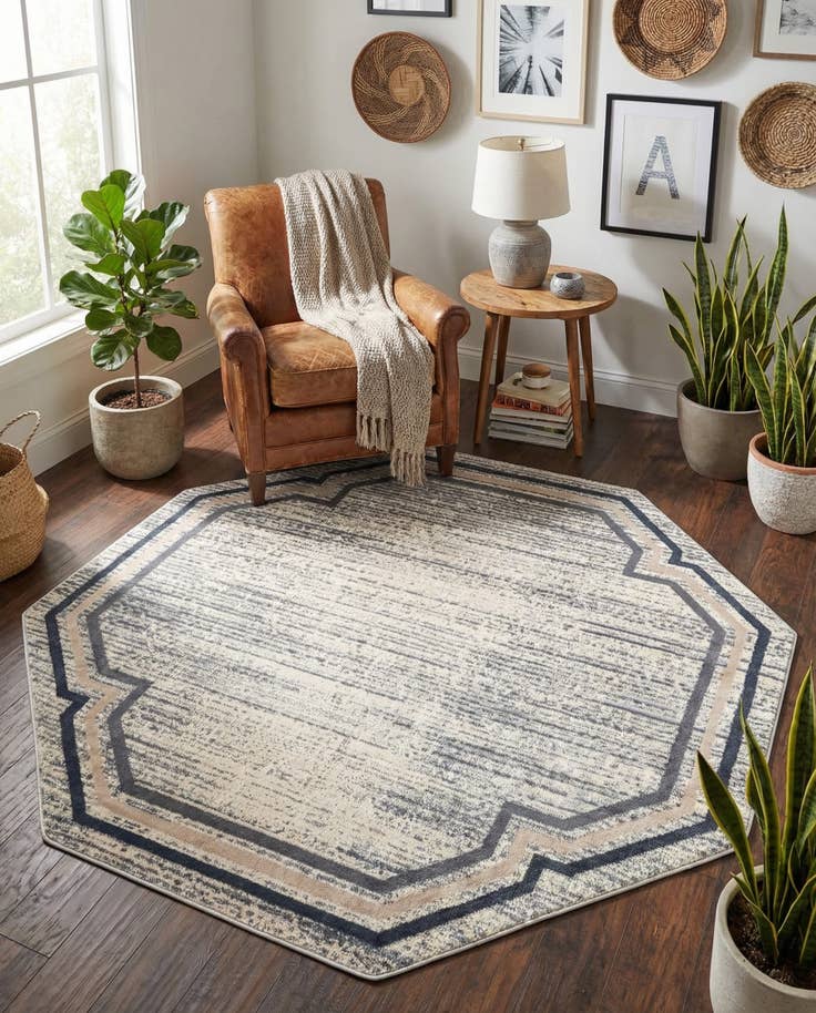 Vue détaillée : 185cm x 185cm Oasis Tapis Octogone