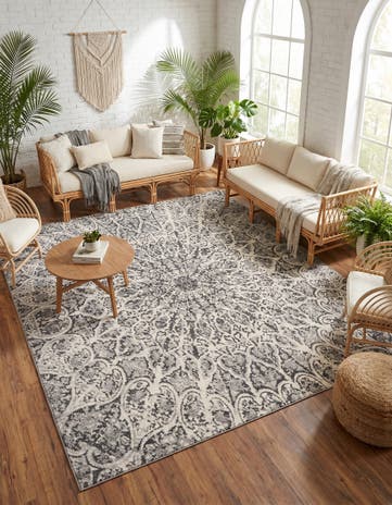 Dark Gray Monte Carlo Square Rug