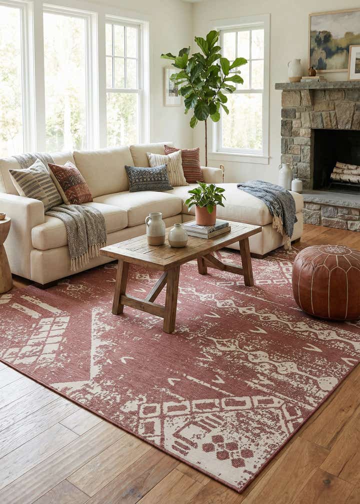 13' x 13' Easy-Clean Bohemian Indoor / Outdoor Square Rug