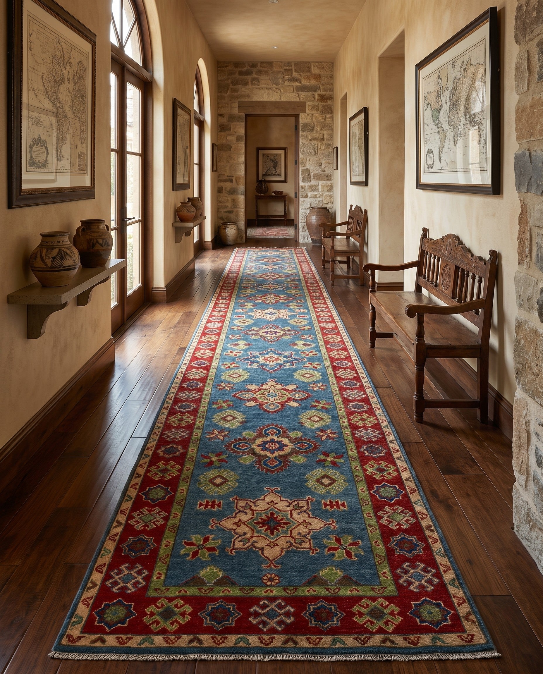 Detail image 3 of 11: 2' 8 x 16' 1 Hand Knotted Kazak Runner Rug