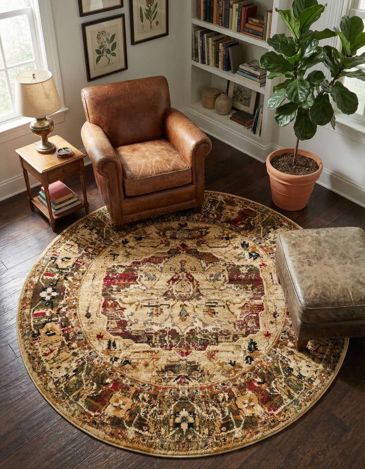 Detail image of 5' 3 x 5' 3 Saturn Round Rug