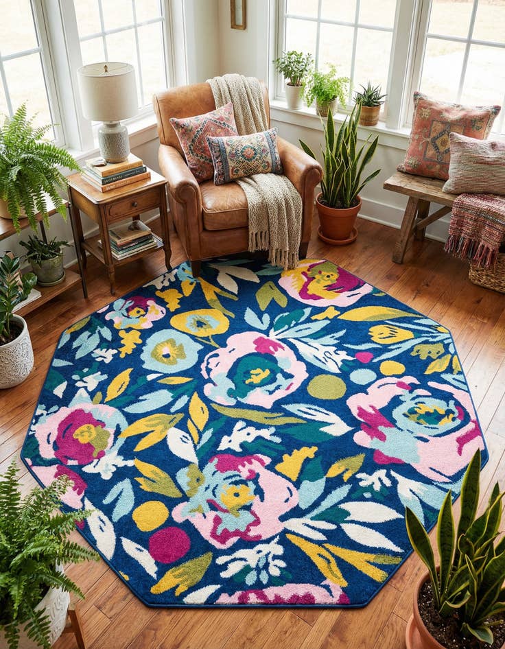Detail image of 7' x 7' Bloom Octagon Rug