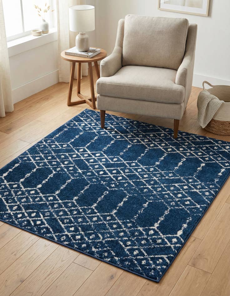 Detail image of 4' x 4' Paxon Trellis Square Rug