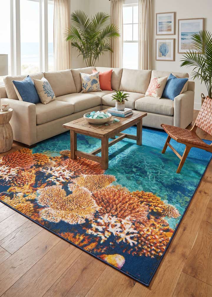 7' 10 x 10' Easy-Clean Coastal Indoor / Outdoor Rug