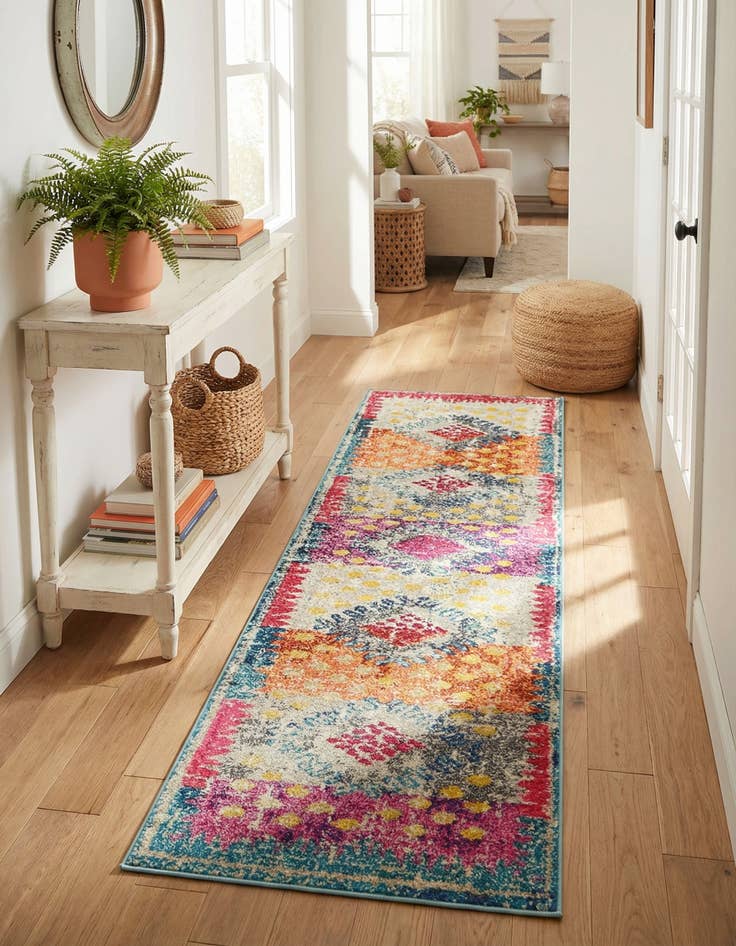 Detail image of 2' x 6' 9 Washable Carnevale Runner Rug