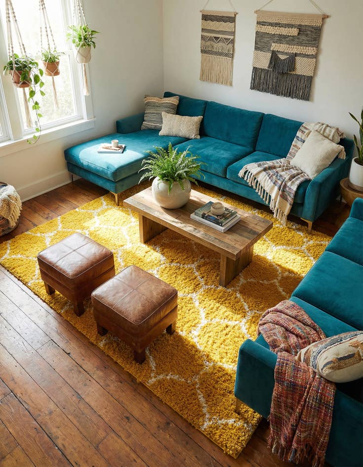 Detail image of 7' 10 x 7' 10 Trellis Shag Square Rug