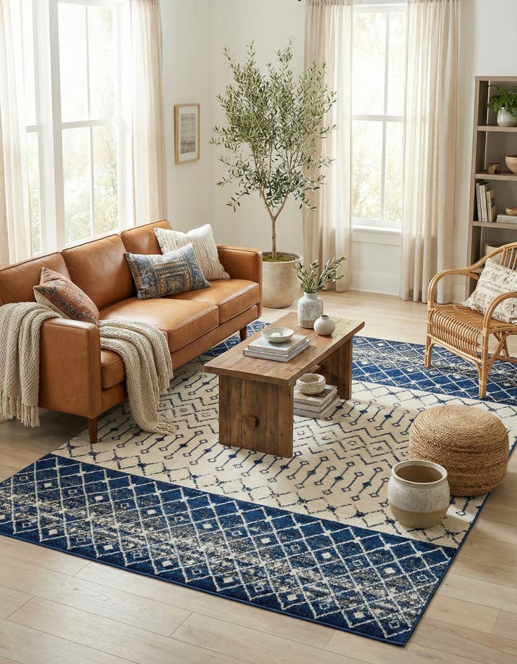 Detail image of 9' x 12' Moroccan Trellis Rug