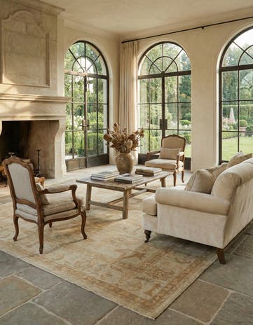 8' 3 x 9' 11 Hand Knotted Oushak Wool Rug