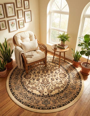 Ivory Yasmin Round Rug
