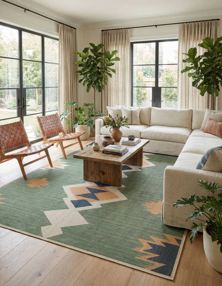 Detail image of 12' x 16'  Washable Baja Indoor / Outdoor Rug