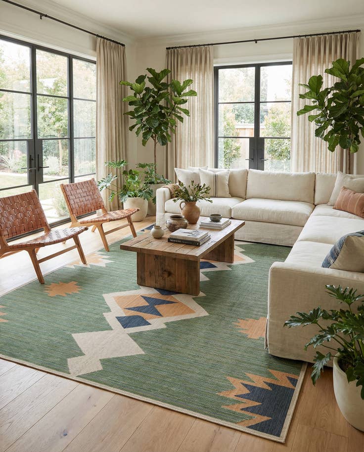 Detail image of 12' x 16' Easy-Clean Baja Indoor / Outdoor Rug