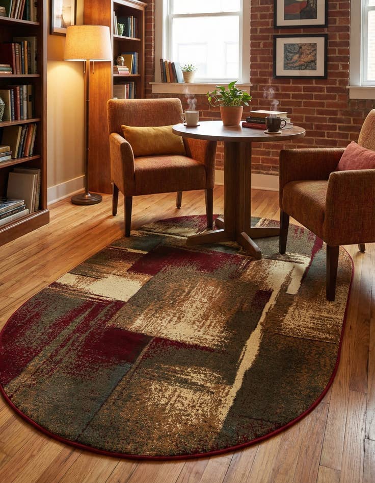 Detail image of 3' 1 x 5' 3 Coffee Shop Oval Rug