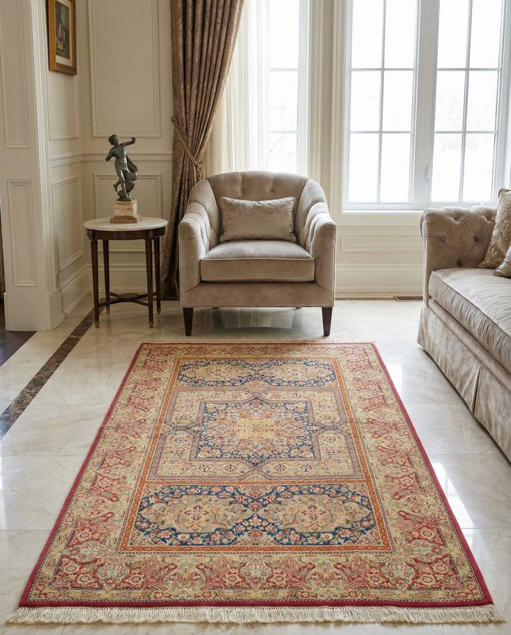 Detail image of 3' 5 x 5' 2 Ghom Silk Rug