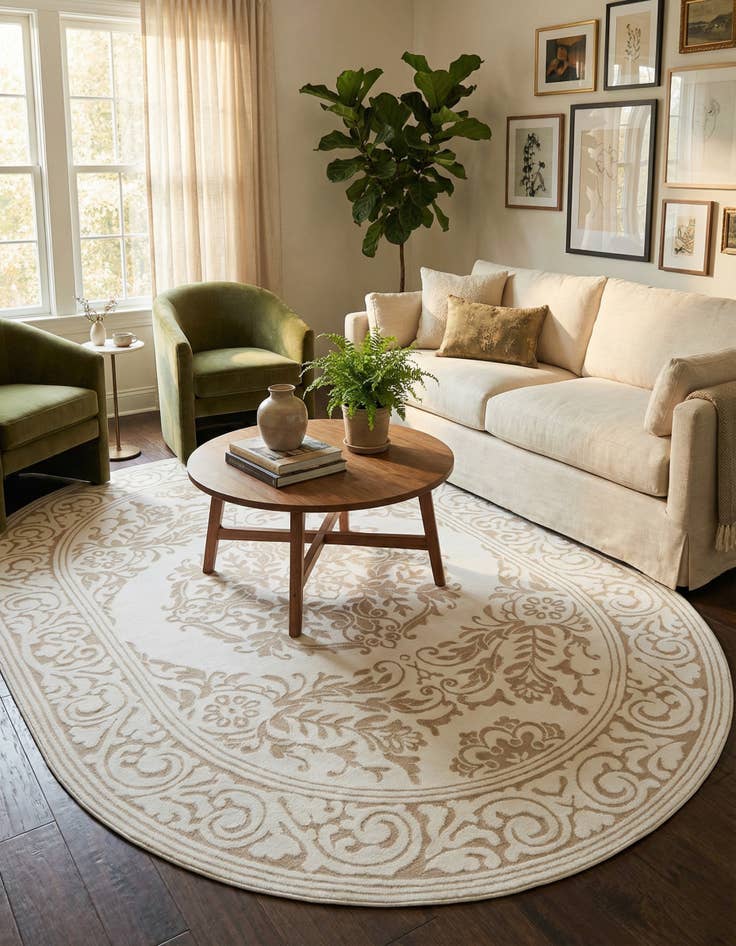 Detail image of 7' x 10' Hermitage Oval Rug