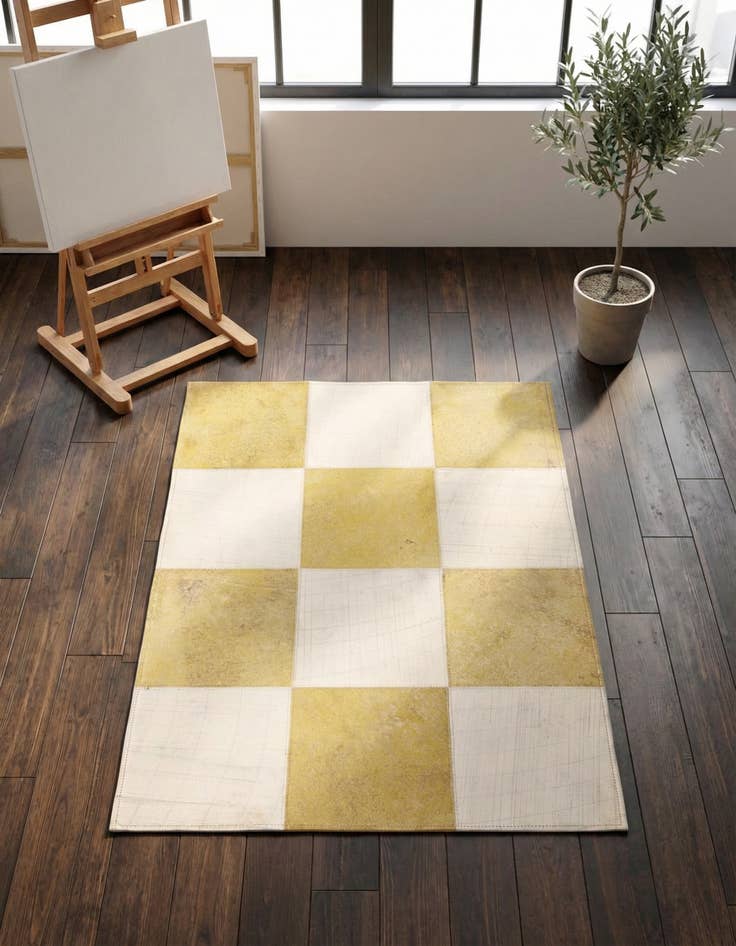 Detail image of 2' 1 x 3' 1 Cowhide Leather Rug