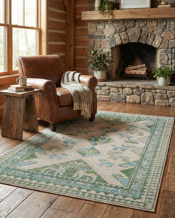 Detail image of 4' x 6' Washable Mesa Rug