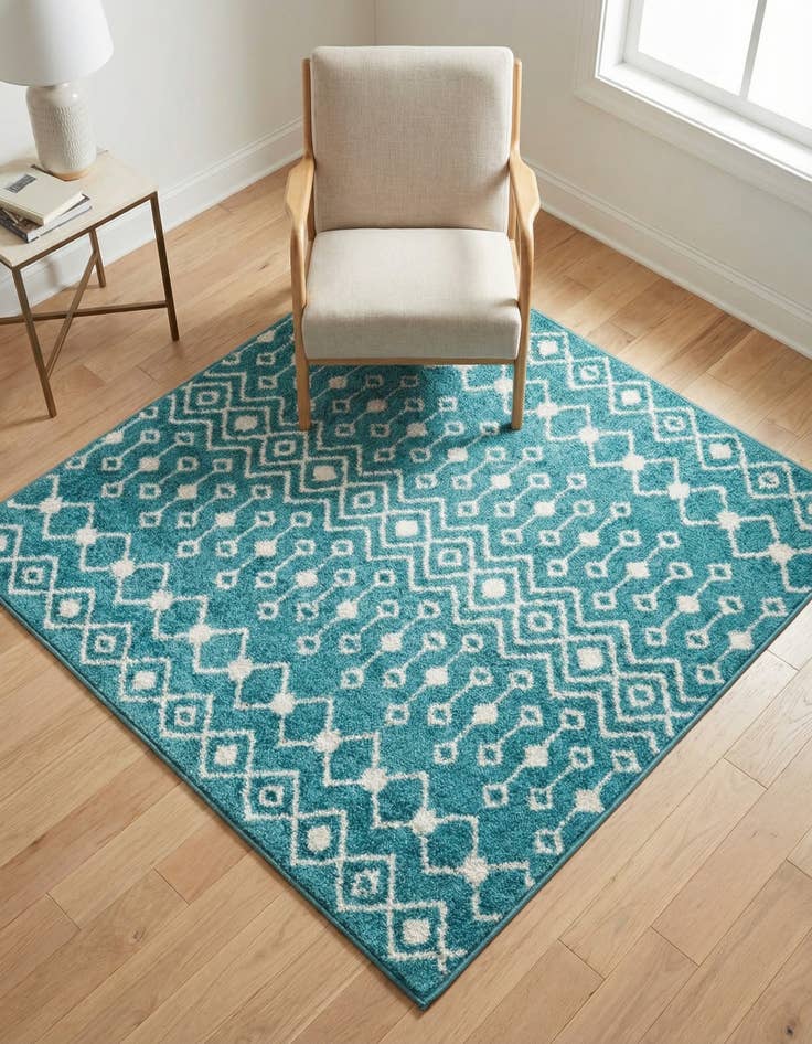 Detail image of 4' x 4' Moroccan Trellis Square Rug