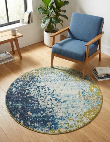 3' 3 x 3' 3 Washable Hyacinth Round Rug