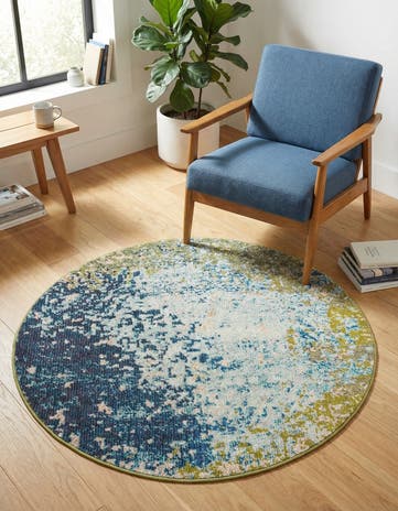 3' 3 x 3' 3 Washable Hyacinth Round Rug