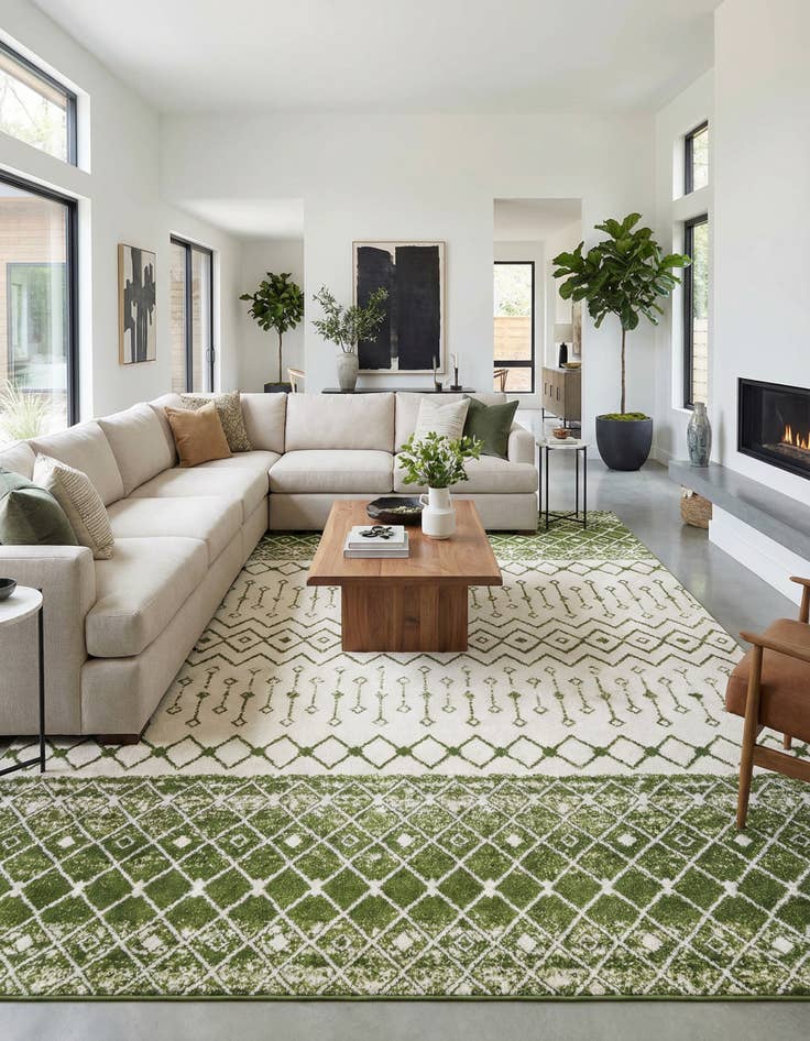 Detail image of  10' x 13' Moroccan Trellis Rug