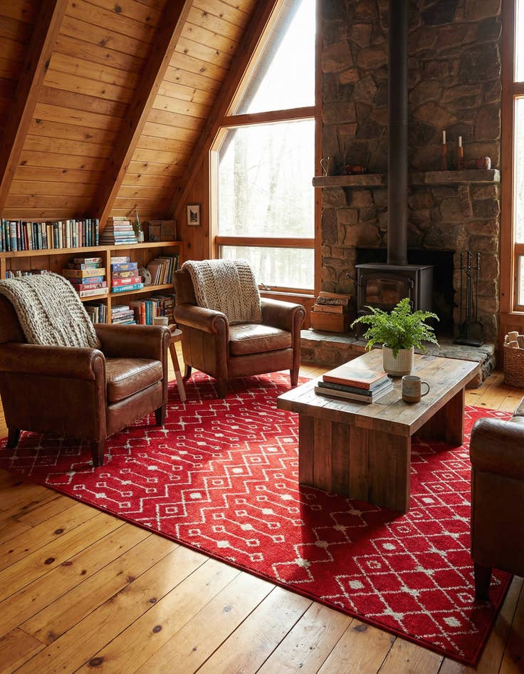 Detail image of 5' 3 x 8' Moroccan Trellis Rug