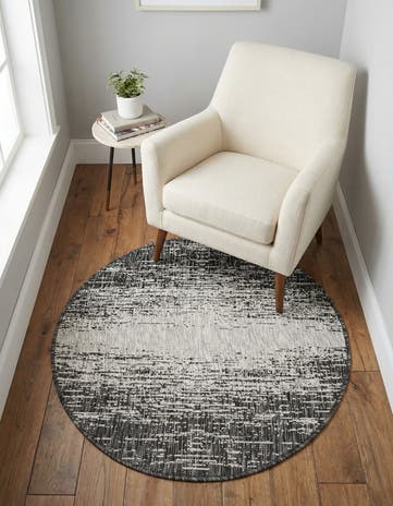 3' x 3' Easy-Clean Modern Indoor / Outdoor Round Rug