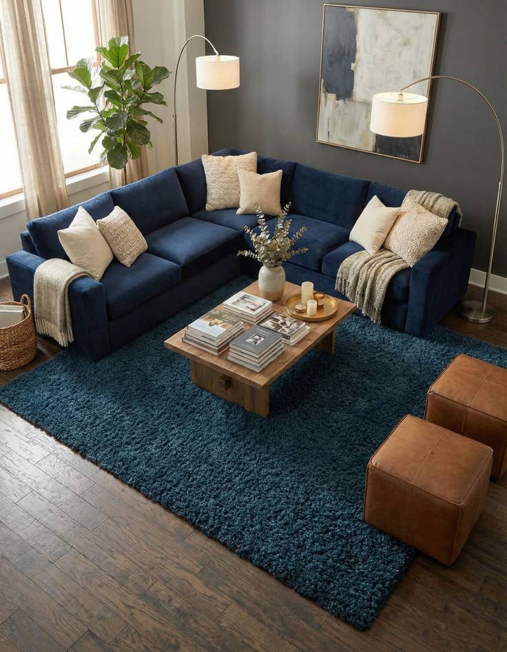 Detail image of 9' x 12' Solid Shag Rug