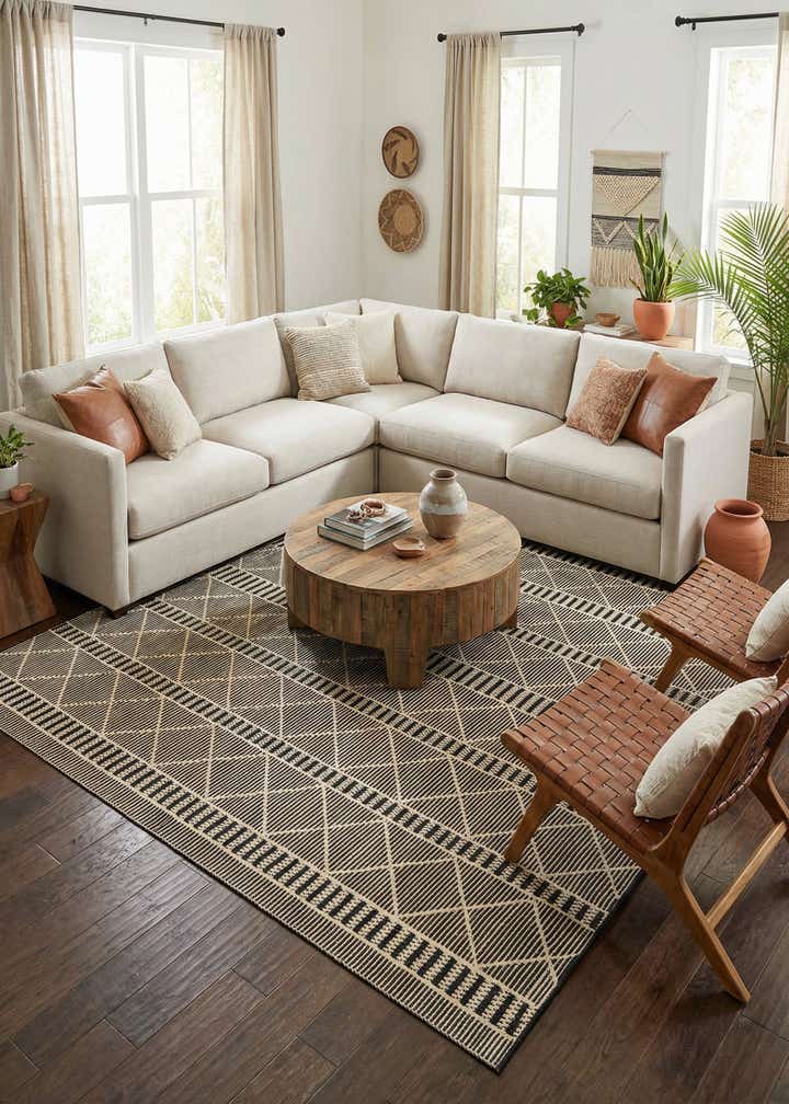 10' x 10' Easy-Clean Lattice Indoor / Outdoor Square Rug