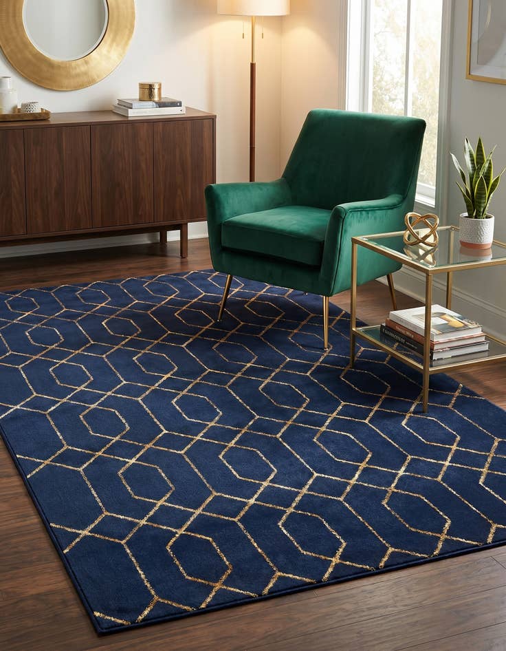 Detail image of 5' 3 x 8' Marilyn Monroe™ Glam Trellis Rug