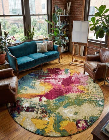 7' 10 x 7' 10 Washable Hyacinth Round Rug