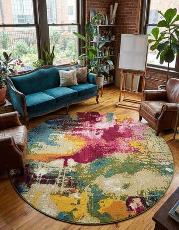 Washable Hyacinth Round Rug