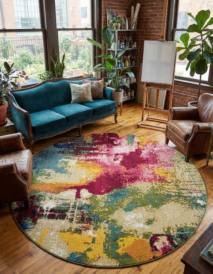 7' 10 x 7' 10 Washable Hyacinth Round Rug