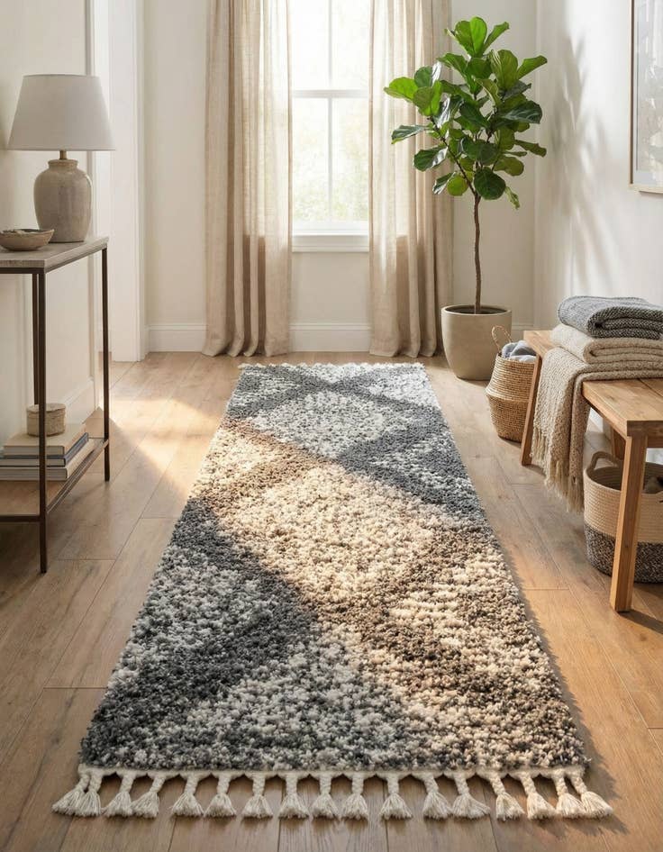 Detail image of 2' x 8' Serenity Shag Runner Rug