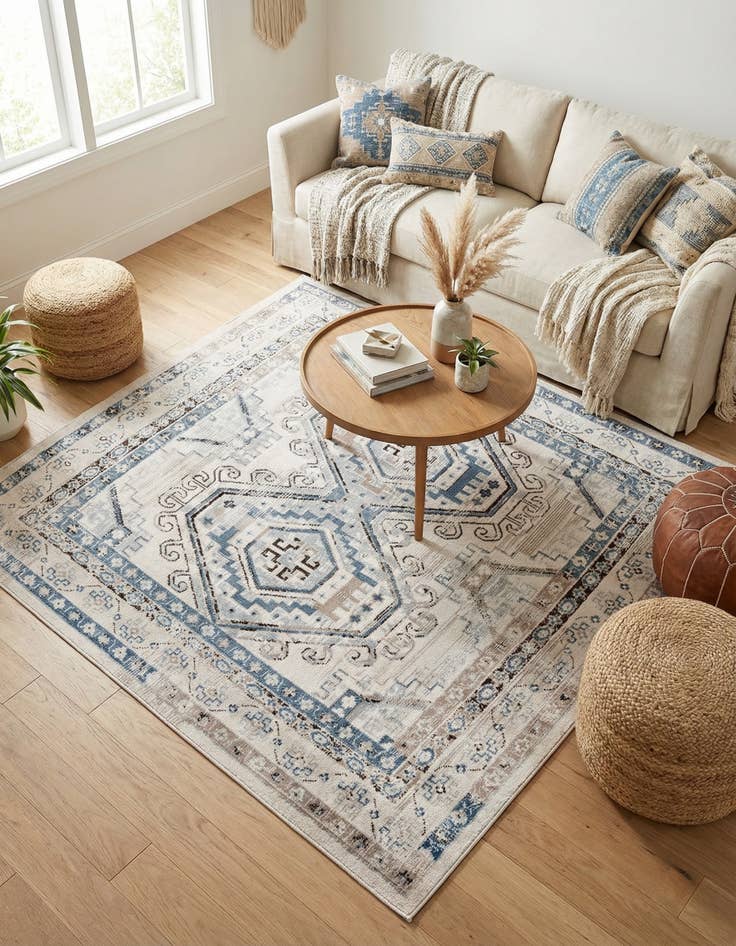 Detail image of 5' 3 x 5' 3 Charlotte Square Rug