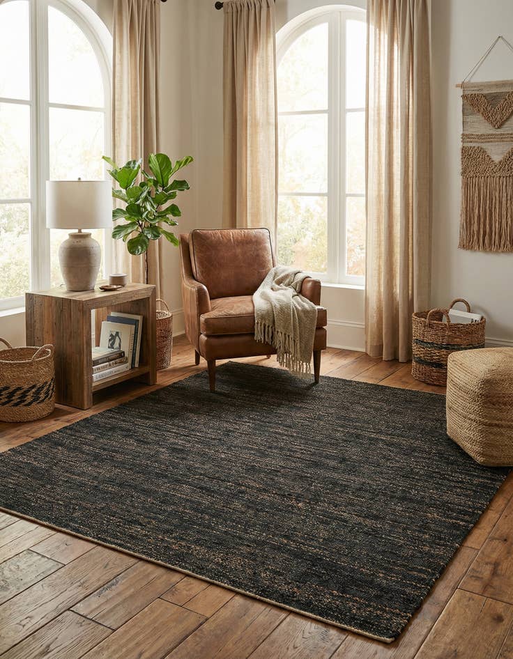 Detail image of 7' 10 x 7' 10  Hand Woven Palm Beach Jute Square Rug