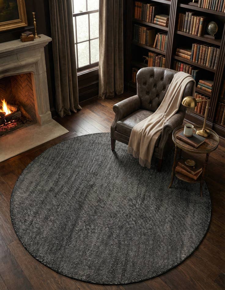 Detail image of 6' 1 x 6' 1  Hand Woven Jill Zarin English Manor Wool Round Rug