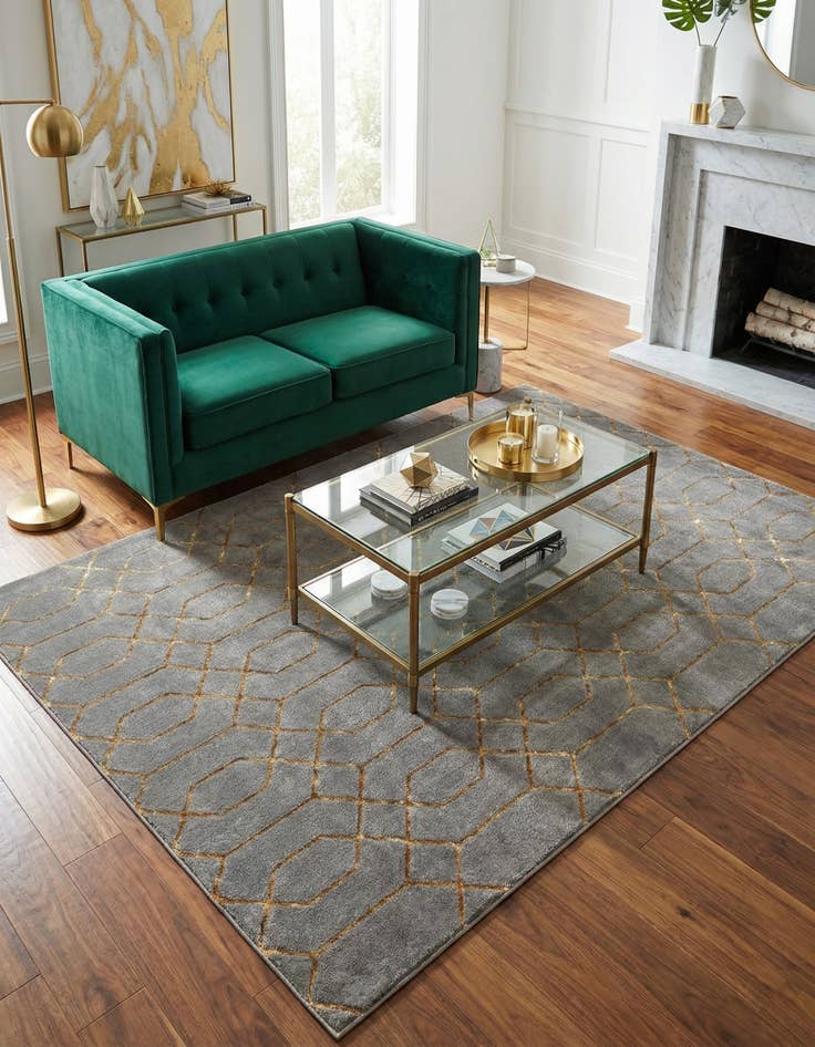 Detail image of 5' 3 x 8' Marilyn Monroe&trade; Glam Trellis Rug