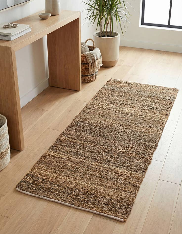 Detail image of 2' x 4' 1  Hand Woven Palm Beach Jute Runner Rug