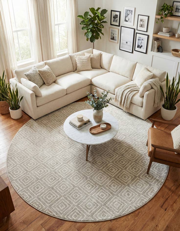 Detail image of 10' x 10' Washable Sabrina Soto Indoor / Outdoor Round Rug